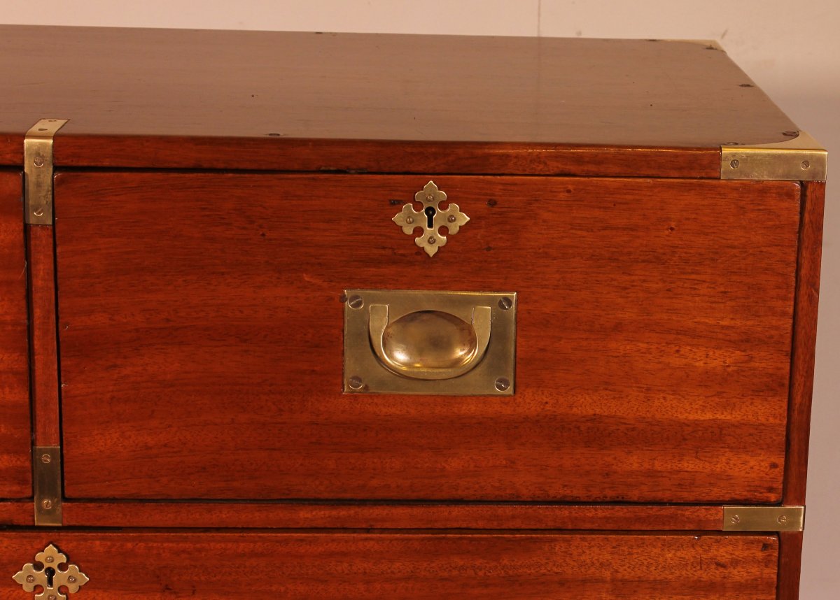 Commode Militaire Ou De Marine En Acajou blond-19° Siècle-photo-3