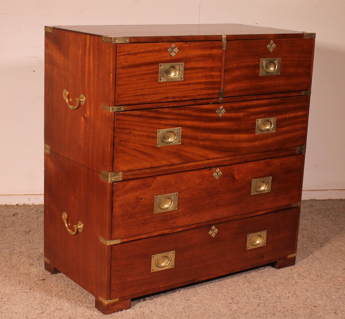 Commode Militaire Ou De Marine En Acajou blond-19° Siècle-photo-4