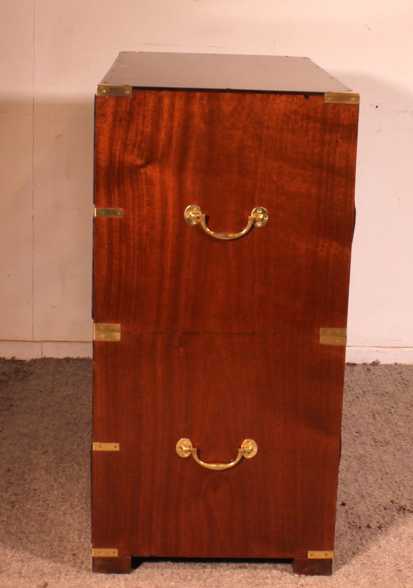 Commode Militaire Ou De Marine En Acajou blond-19° Siècle-photo-5