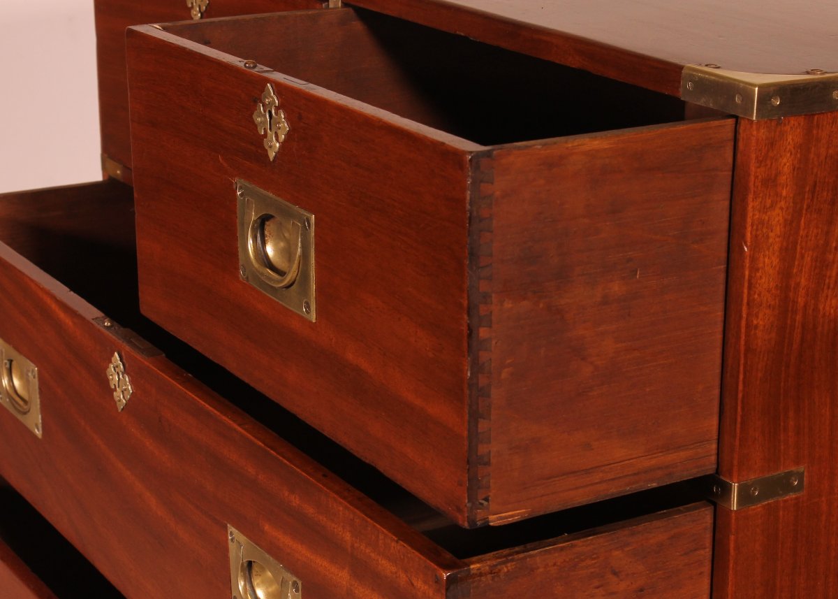 Commode Militaire Ou De Marine En Acajou blond-19° Siècle-photo-7