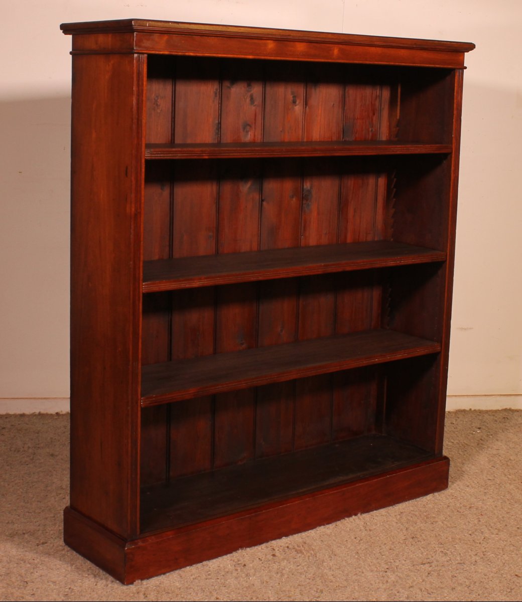 A Fine English Mahogany Open Bookcase-19° Century-photo-2