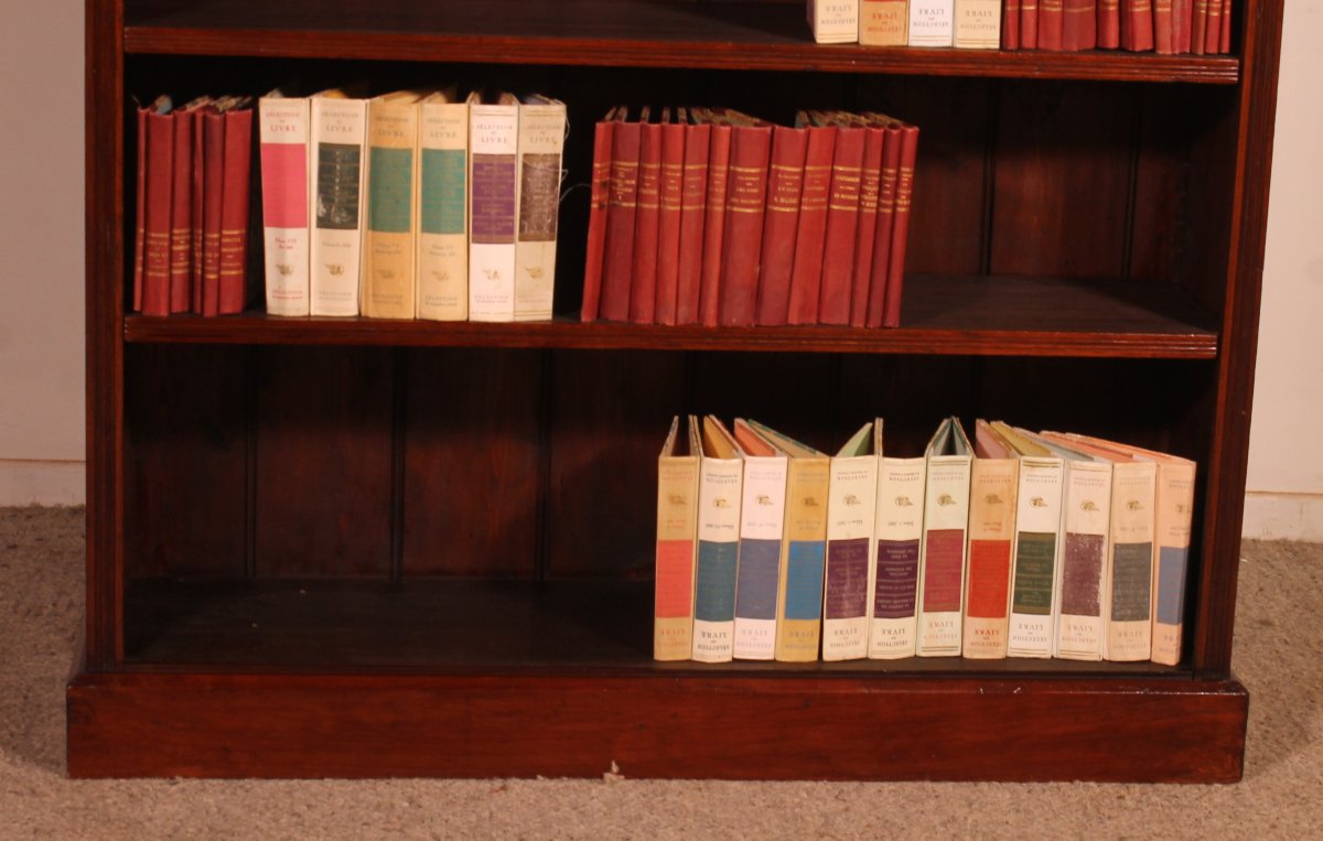 A Fine English Mahogany Open Bookcase-19° Century-photo-4