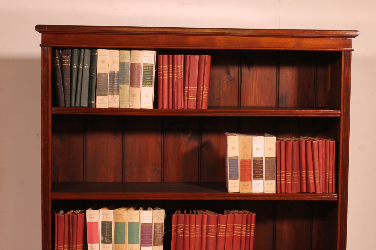 A Fine English Mahogany Open Bookcase-19° Century-photo-1