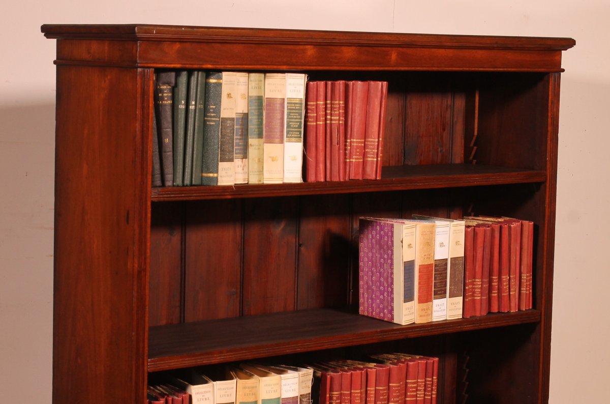 A Fine English Mahogany Open Bookcase-19° Century-photo-3
