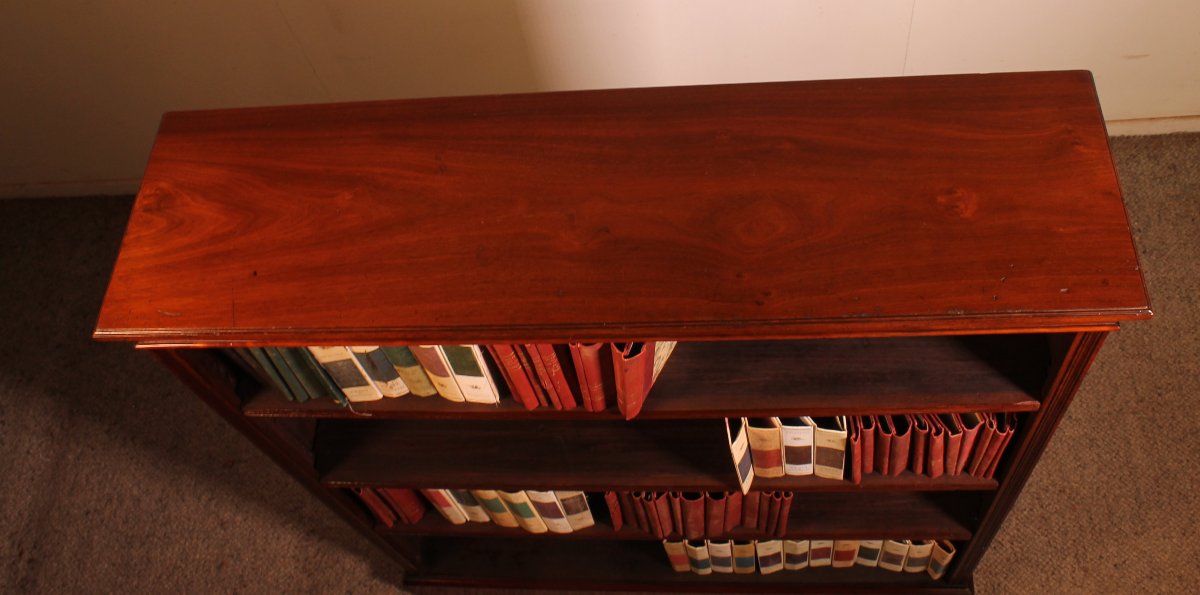 A Fine English Mahogany Open Bookcase-19° Century-photo-8