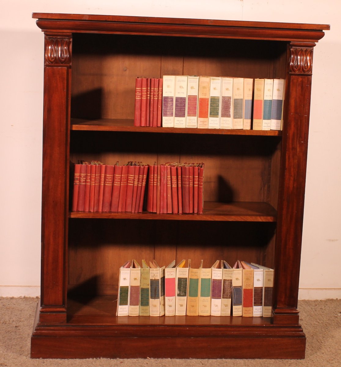 Open Bookcase In Mahogany William IV Circa 1830-england With Secret Drawer-photo-4