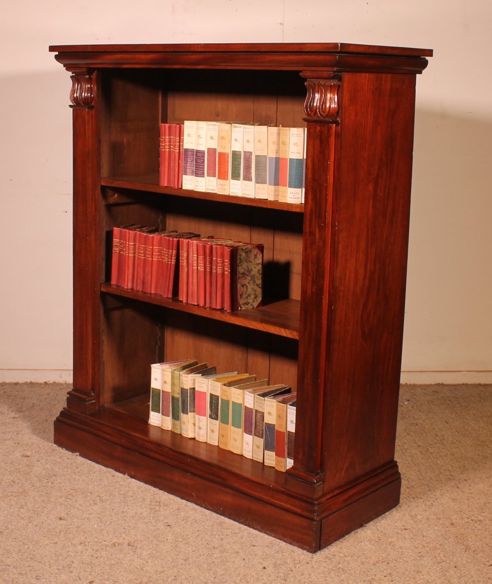 Open Bookcase In Mahogany William IV Circa 1830-england With Secret Drawer-photo-7