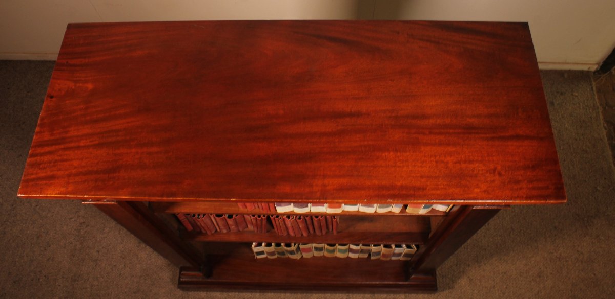 Open Bookcase In Mahogany William IV Circa 1830-england With Secret Drawer-photo-8