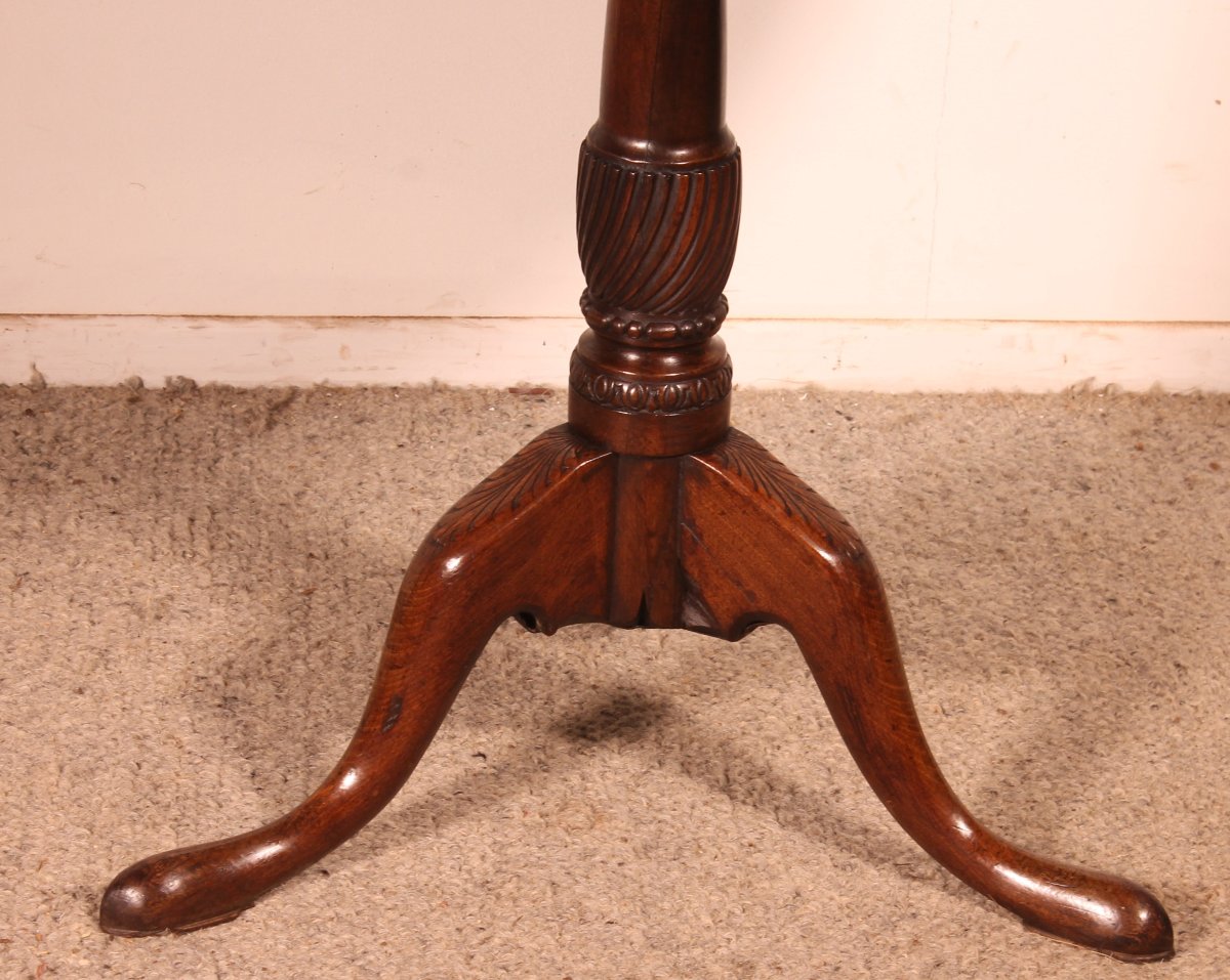 Mahogany Tripod Table Or Tiltop Table With One-piece Top - 18th Century-photo-4