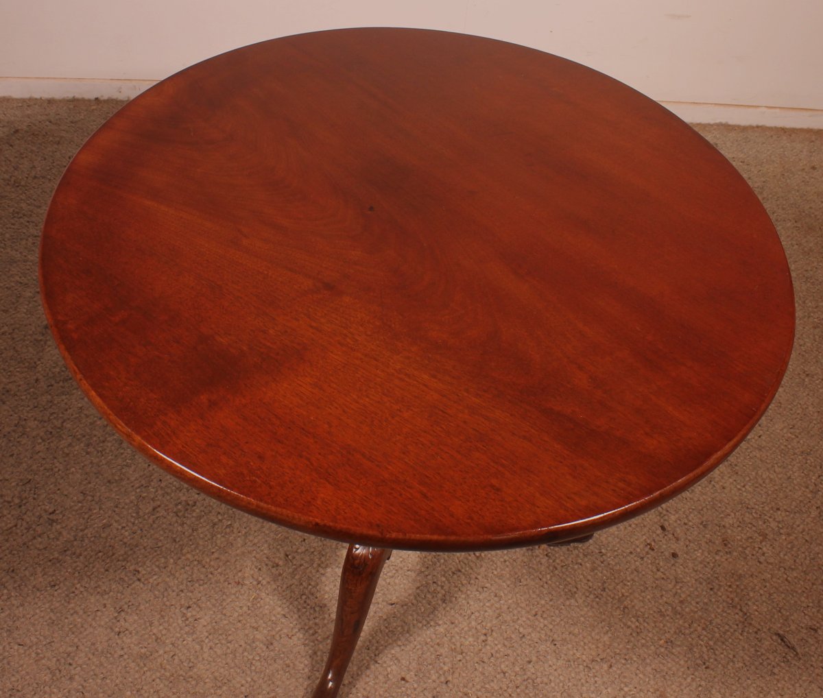 Mahogany Tripod Table Or Tiltop Table With One-piece Top - 18th Century-photo-4