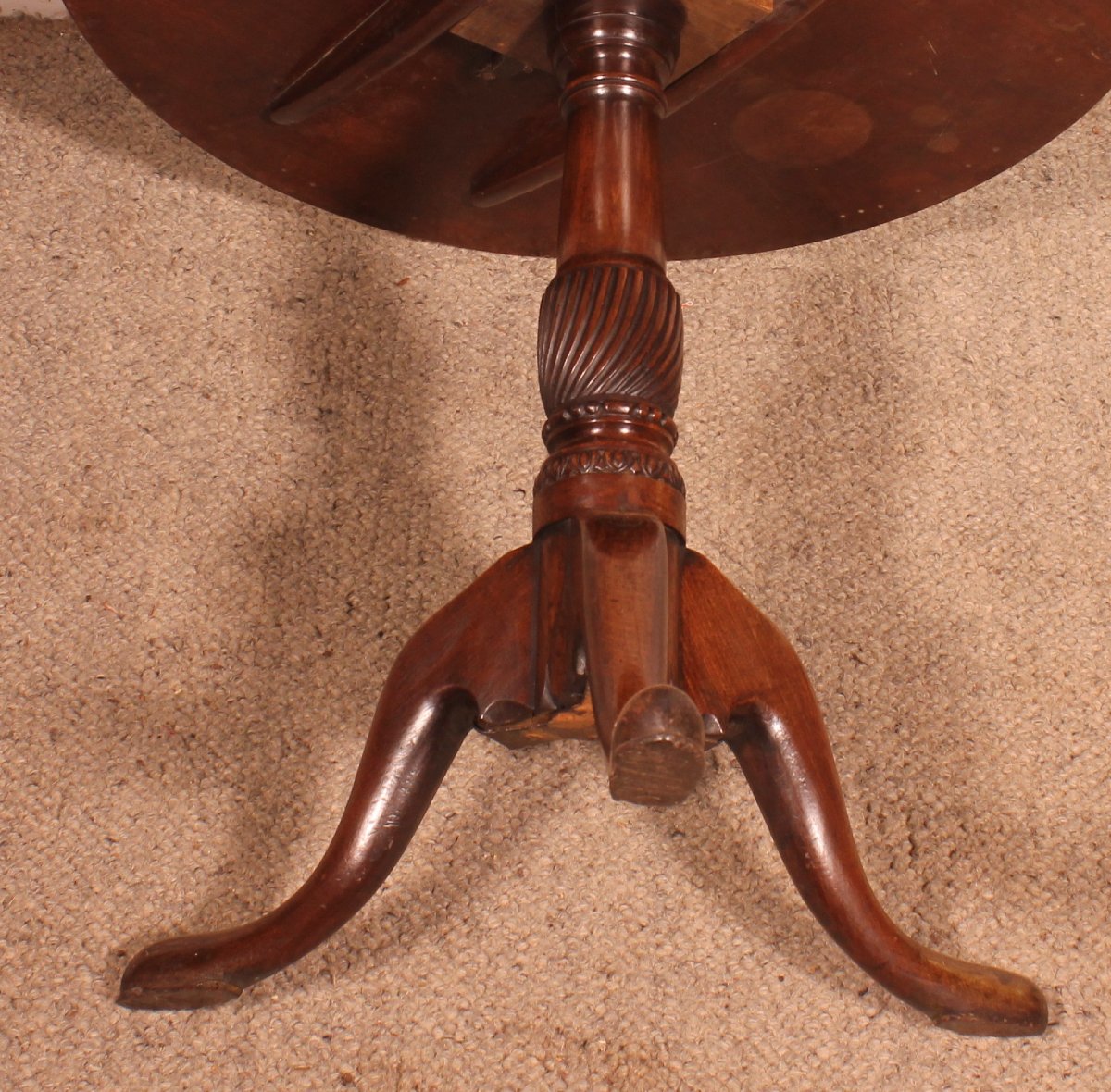 Mahogany Tripod Table Or Tiltop Table With One-piece Top - 18th Century-photo-6