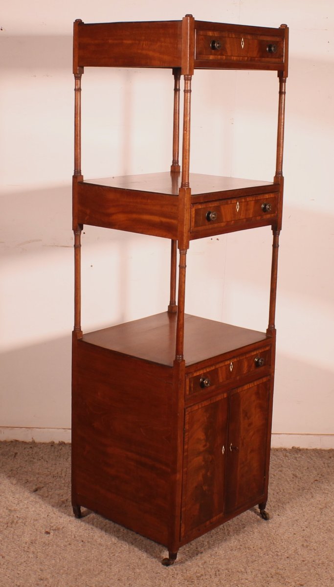 Whatnot Shelf In Mahogany Circa 1800 George III Period-photo-2