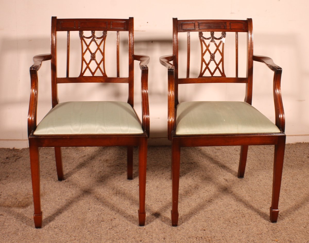 paire de fauteuils en acajou de style hepplewhite-photo-2