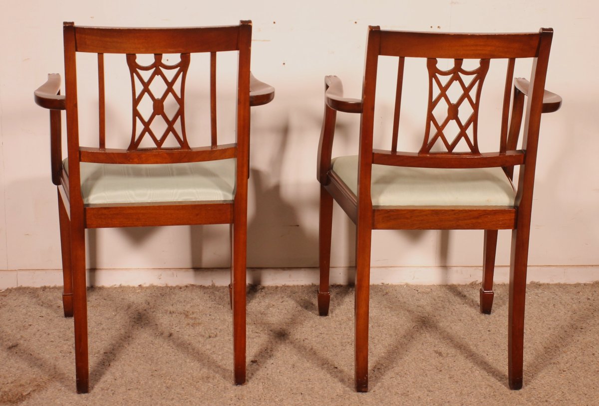 paire de fauteuils en acajou de style hepplewhite-photo-2