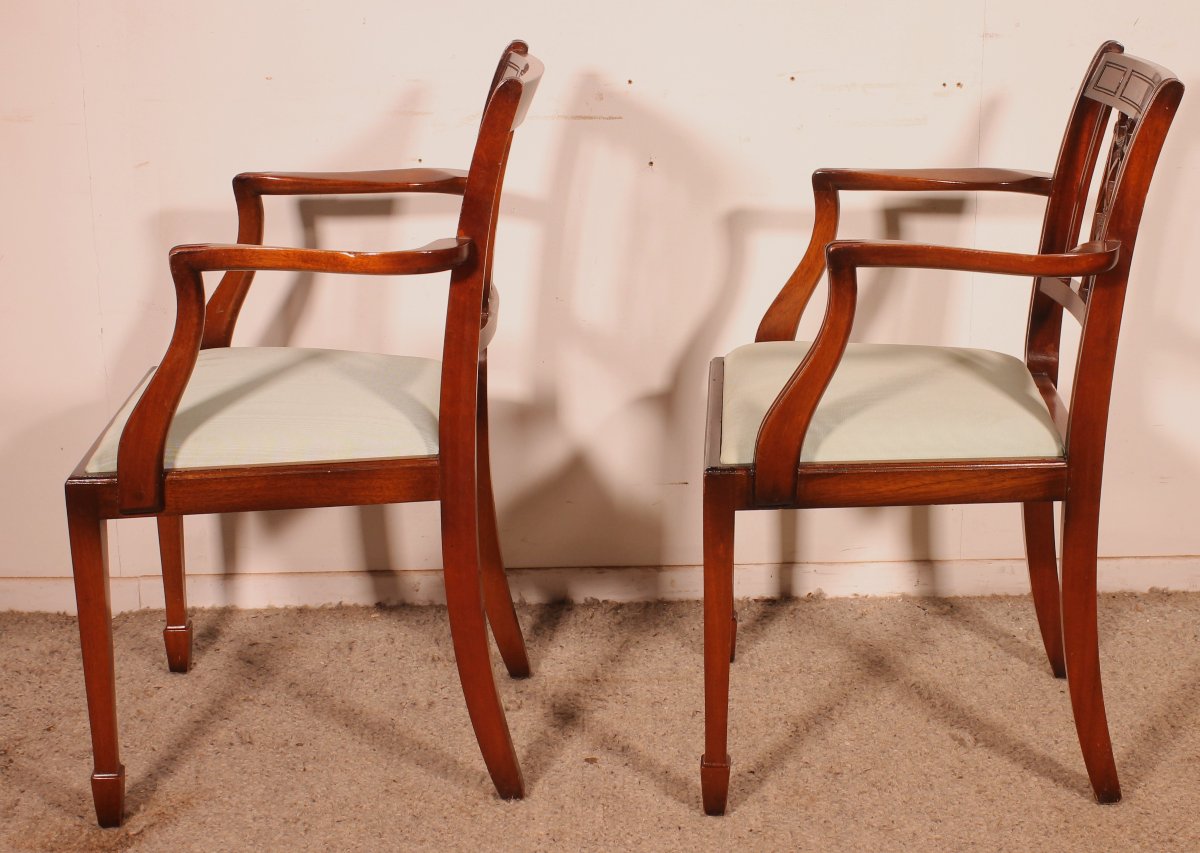 paire de fauteuils en acajou de style hepplewhite-photo-3