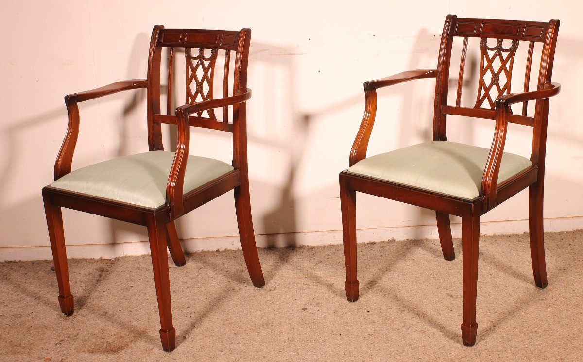 paire de fauteuils en acajou de style hepplewhite-photo-4