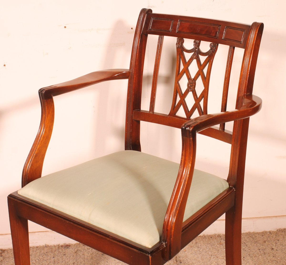 paire de fauteuils en acajou de style hepplewhite-photo-5
