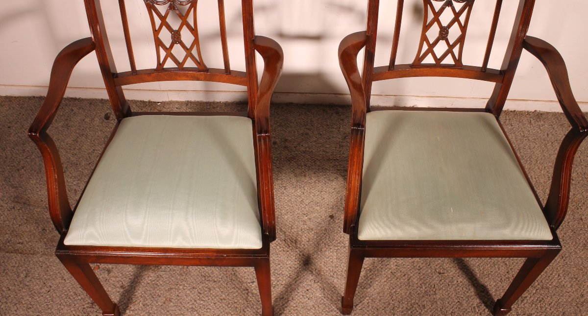 paire de fauteuils en acajou de style hepplewhite-photo-6