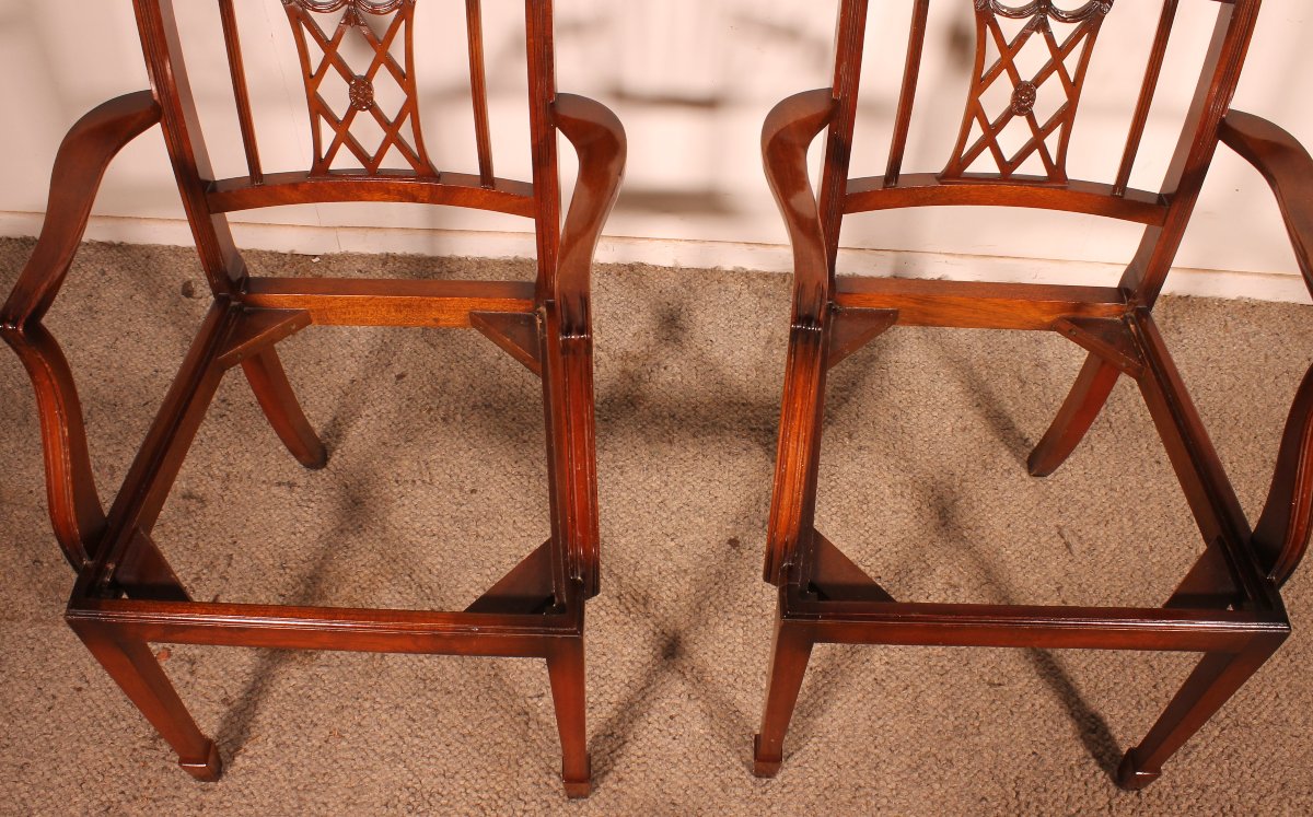 paire de fauteuils en acajou de style hepplewhite-photo-7