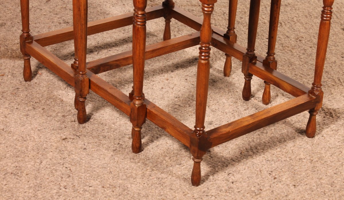 Nesting Tables In Satin-wood And Brass Inlays-photo-4