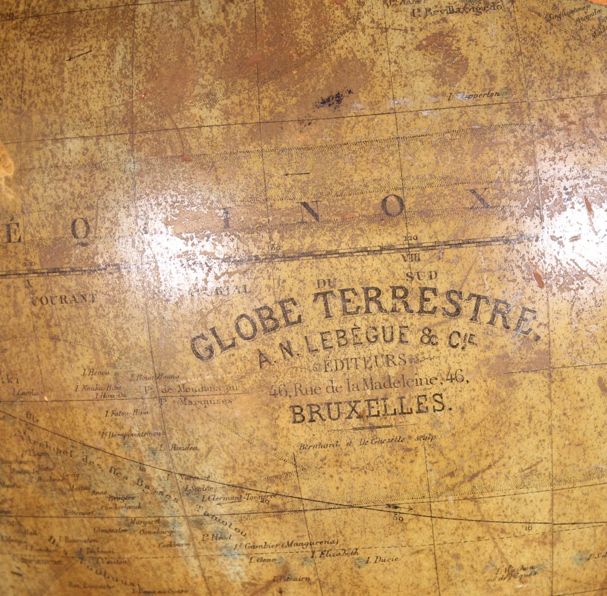 Globe terreste par Lebègue - 19° siècle-photo-3