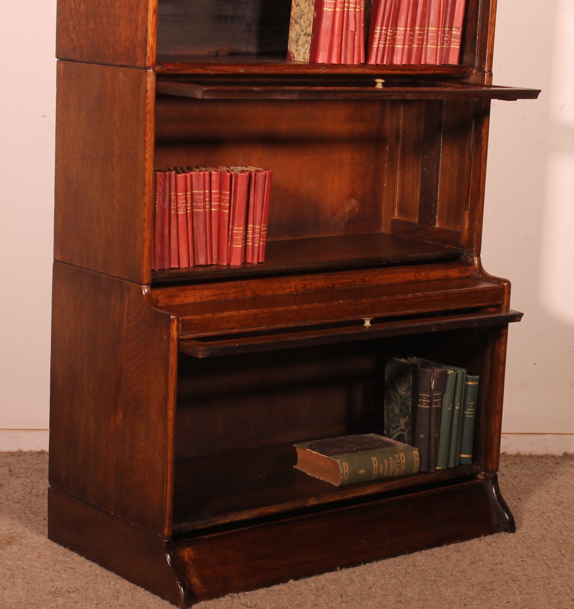 Stacking Bookcase In  Oak Of 6 Elements With An Advanced Lower Part  (height 2m19)-photo-4