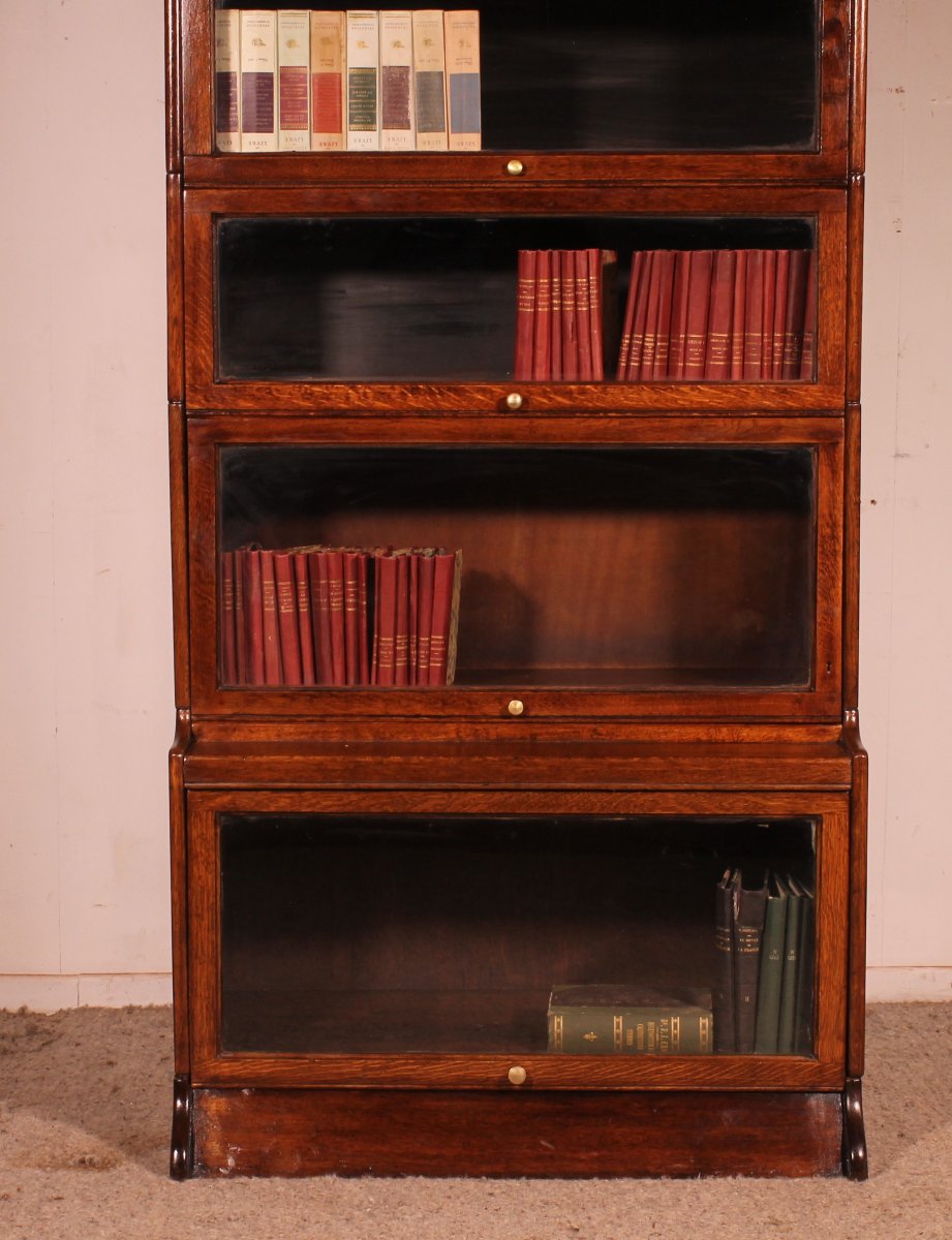 Stacking Bookcase In  Oak Of 6 Elements With An Advanced Lower Part  (height 2m19)-photo-3