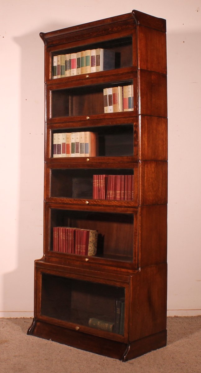 Stacking Bookcase In  Oak Of 6 Elements With An Advanced Lower Part  (height 2m19)-photo-5