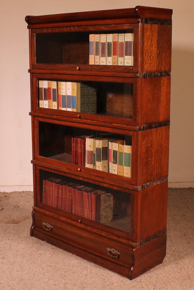 Bibliothèque Globe Wernicke En chêne De 4 éléments avec tiroirs-photo-6