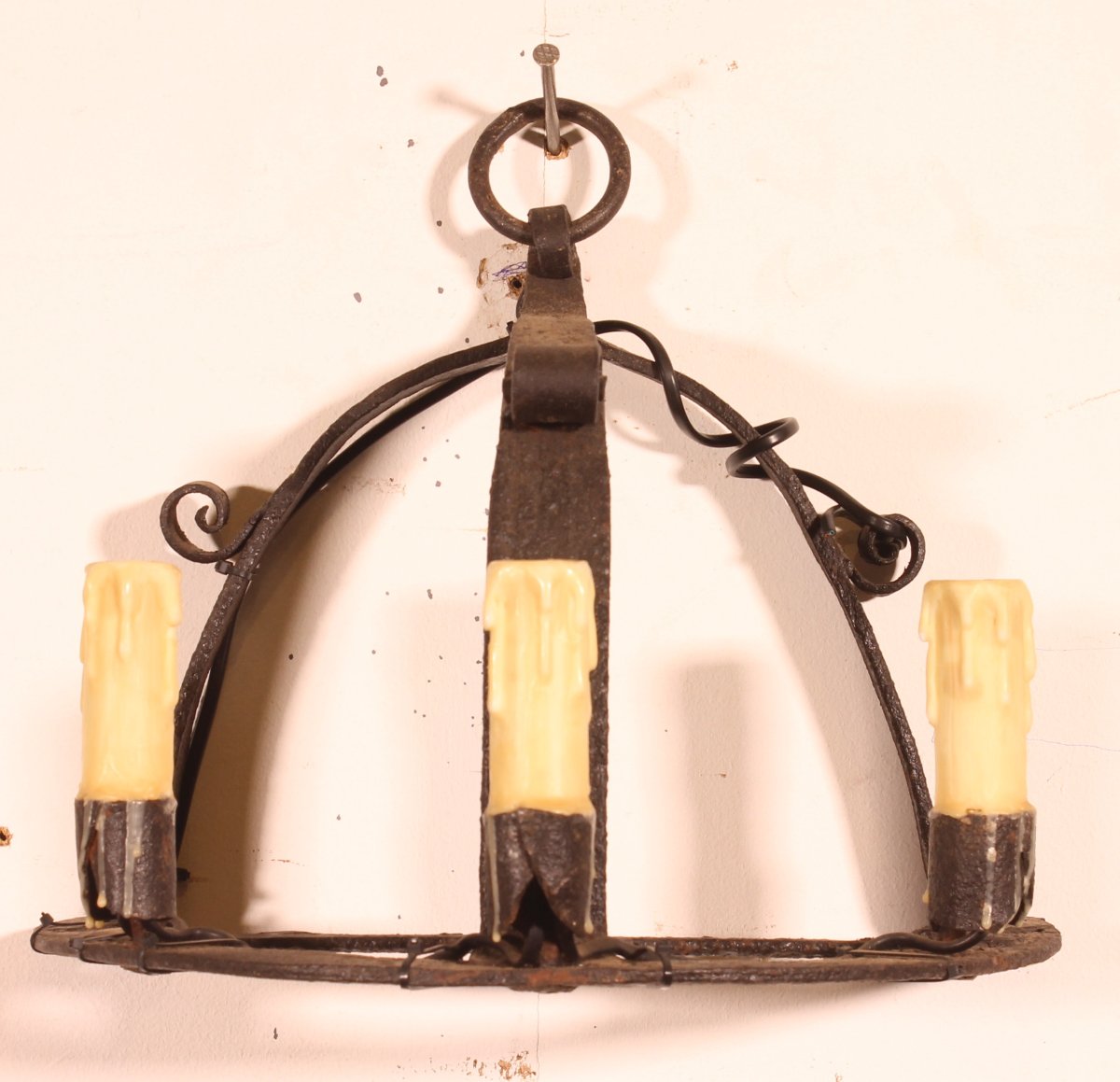Pair Of Medieval-style Wrought-iron Sconces-photo-2