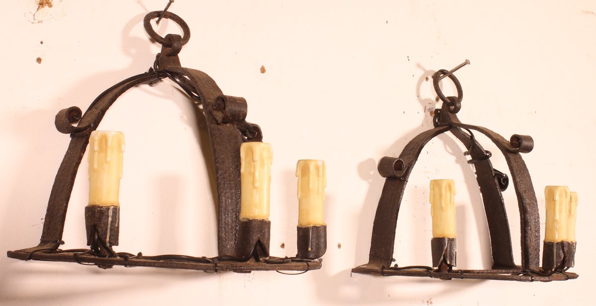 Pair Of Medieval-style Wrought-iron Sconces-photo-4