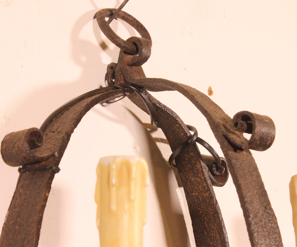 Pair Of Medieval-style Wrought-iron Sconces-photo-5