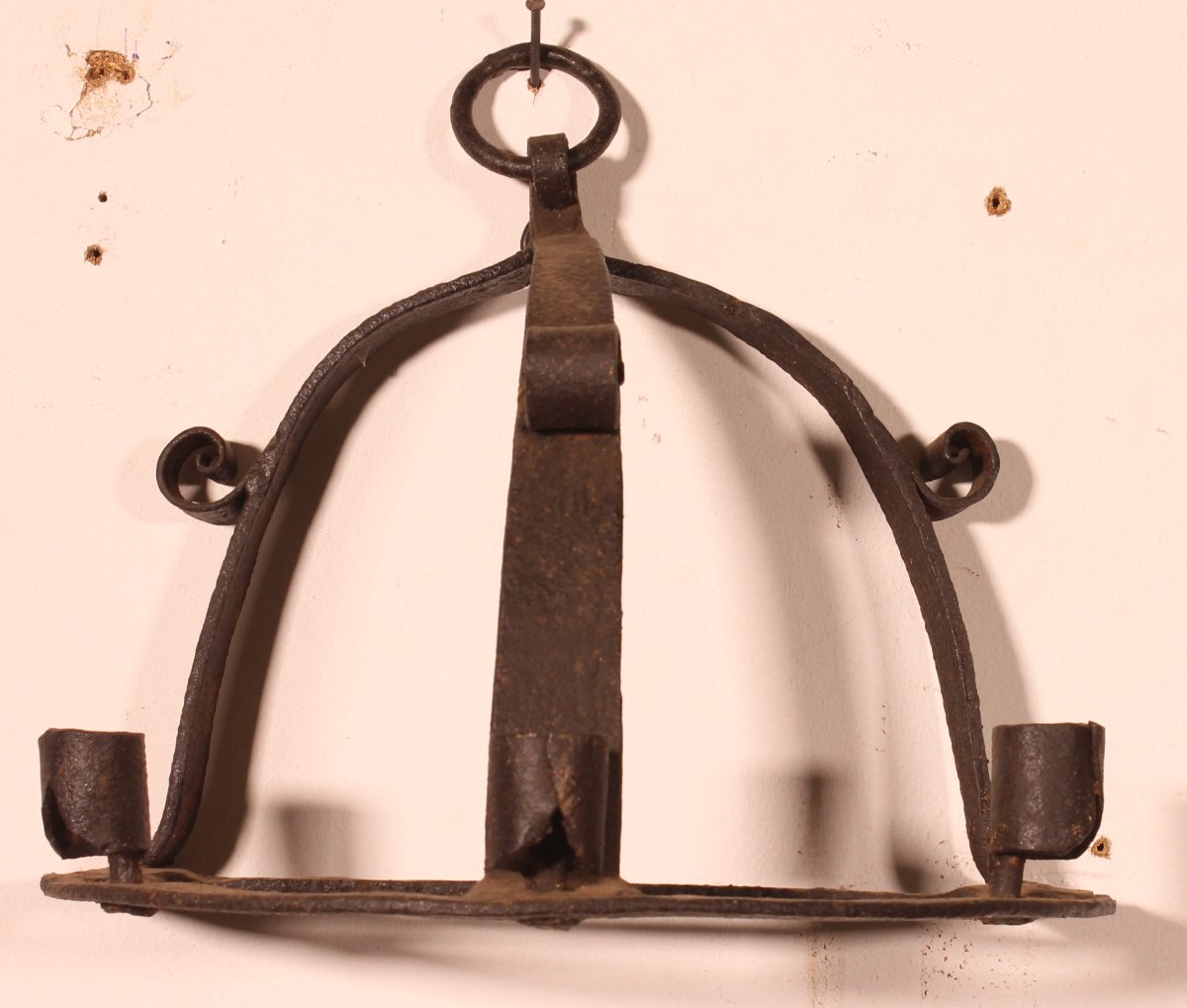 Pair Of Medieval-style Wrought-iron Sconces-photo-3