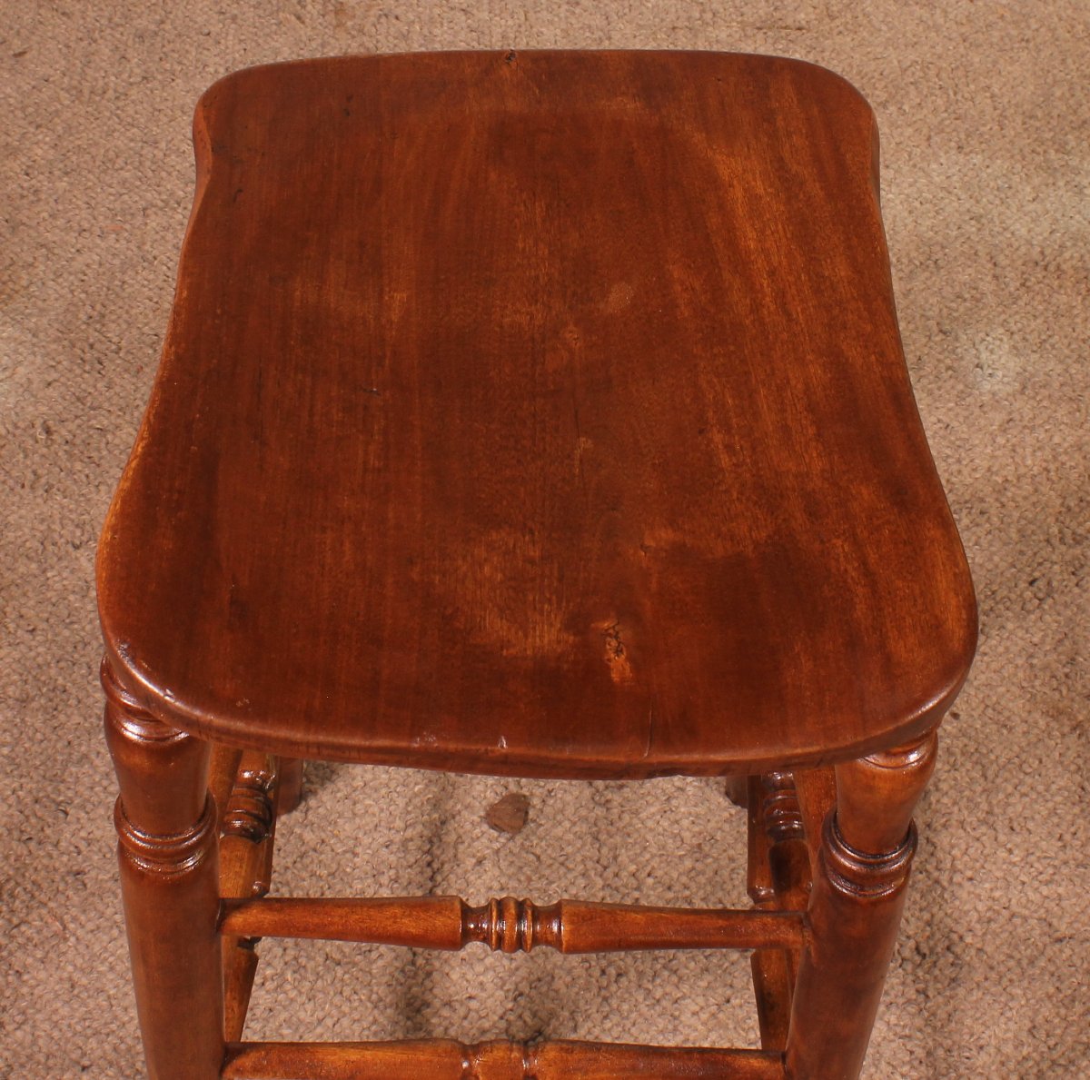 tabouret haut de bar en orme du 19° siècle-photo-5