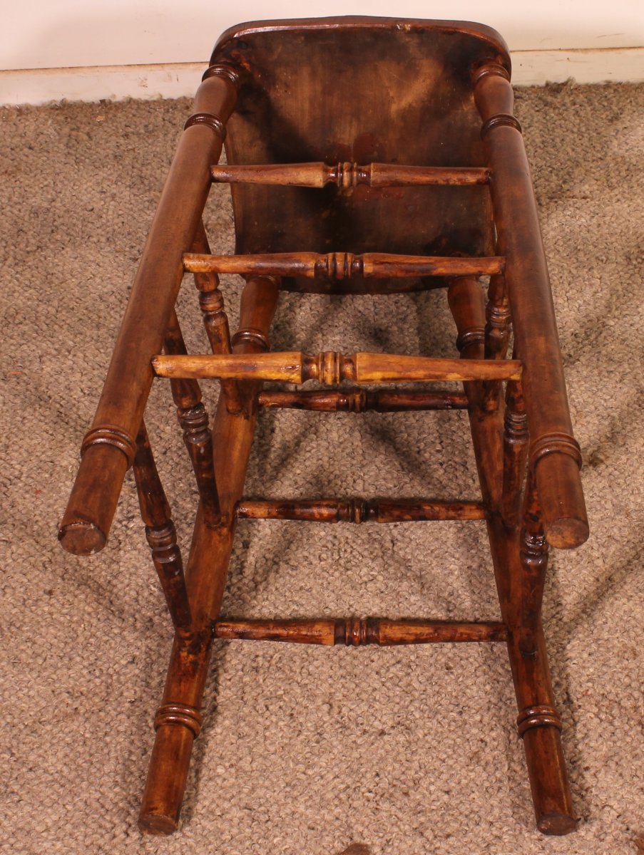 tabouret haut de bar en orme du 19° siècle-photo-6