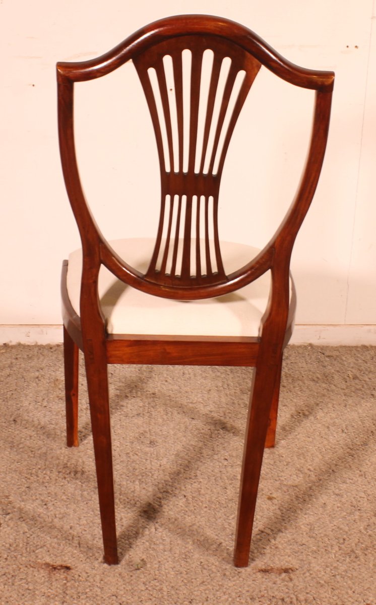 série de 10 chaises en acajou et incrustations - 19° siècle-photo-4