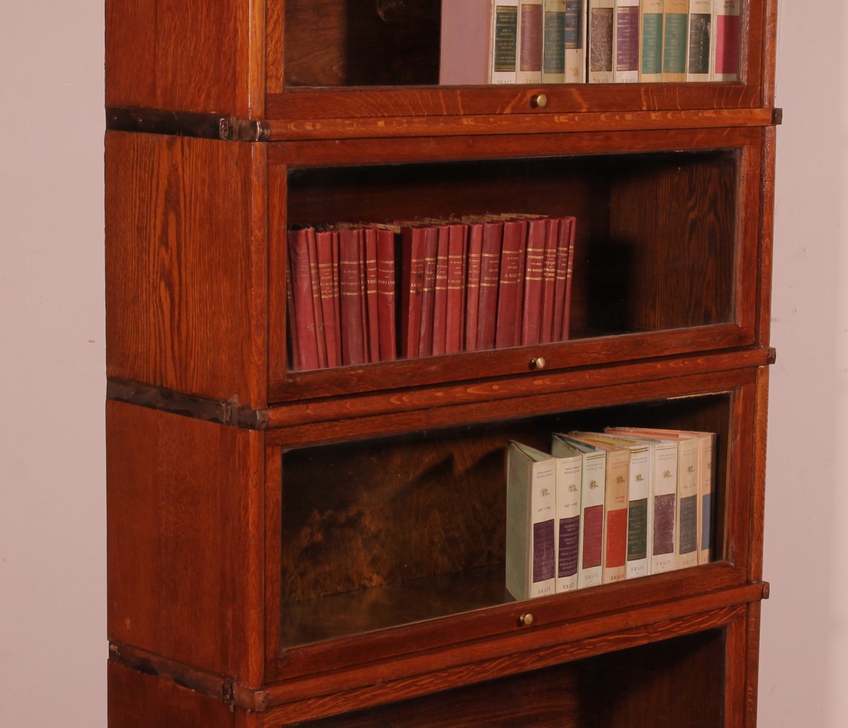 Bibliothèque Globe Wernicke En chêne De 5 éléments avec tiroir-photo-1