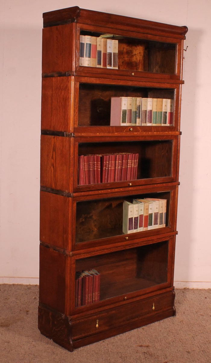 Bibliothèque Globe Wernicke En chêne De 5 éléments avec tiroir
