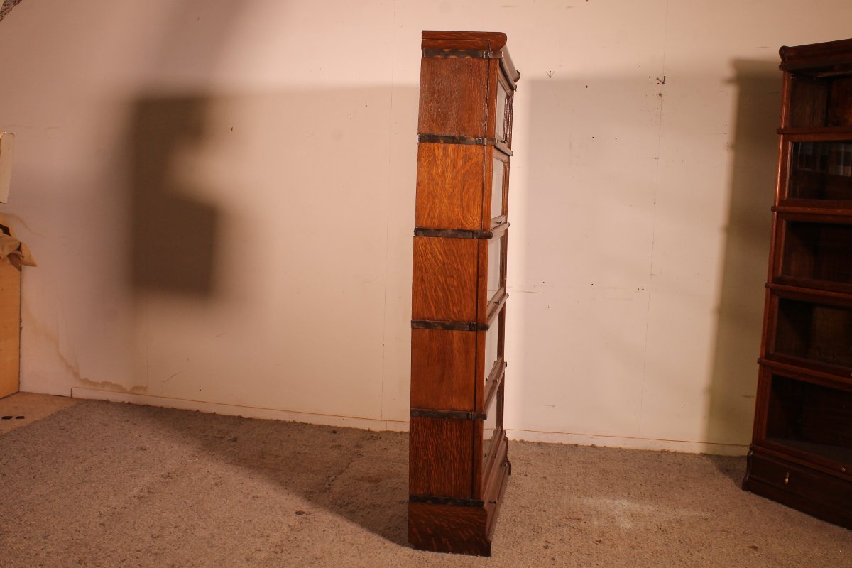 Globe Wernicke Bookcase In Oak Of 5 Elements With A Drawer-photo-3