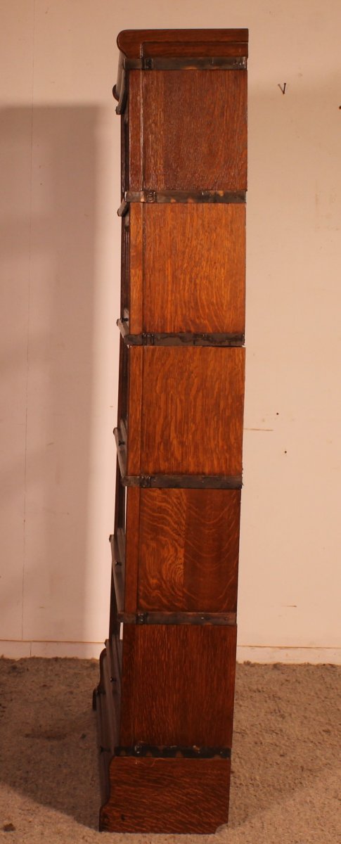 Globe Wernicke Bookcase In Oak Of 5 Elements With A Drawer-photo-7