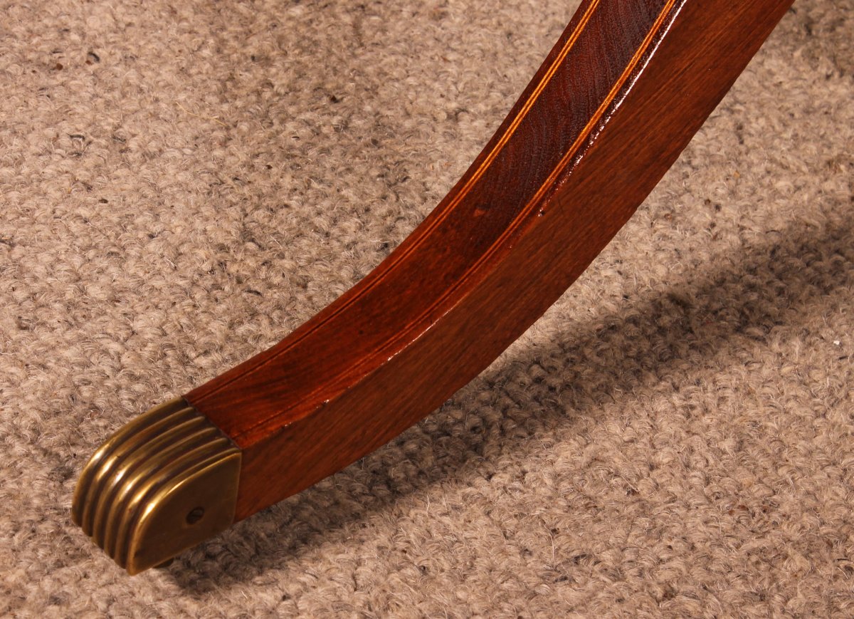 English Solid Mahogany Twin Pillar Dining Room Table - 19th Century-photo-4