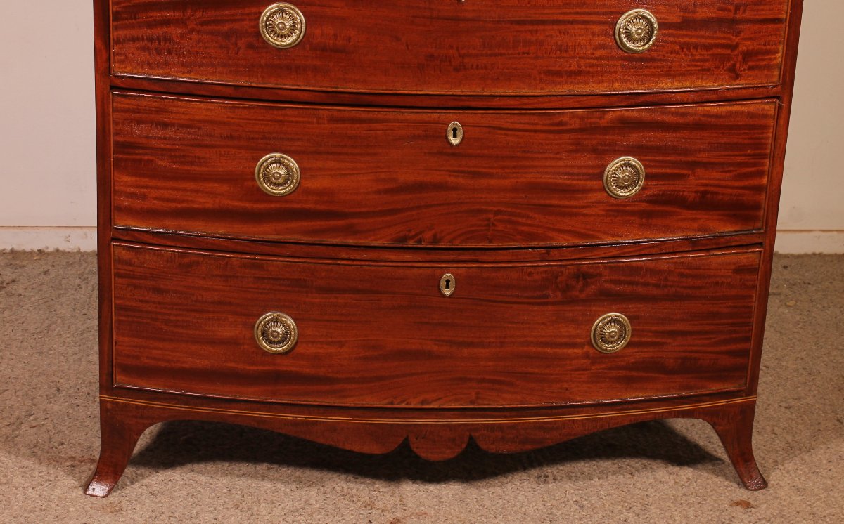 commode bombée d'époque regency circa 1800 avec incrustations-photo-2