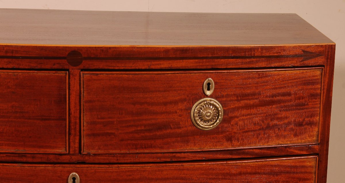commode bombée d'époque regency circa 1800 avec incrustations-photo-4