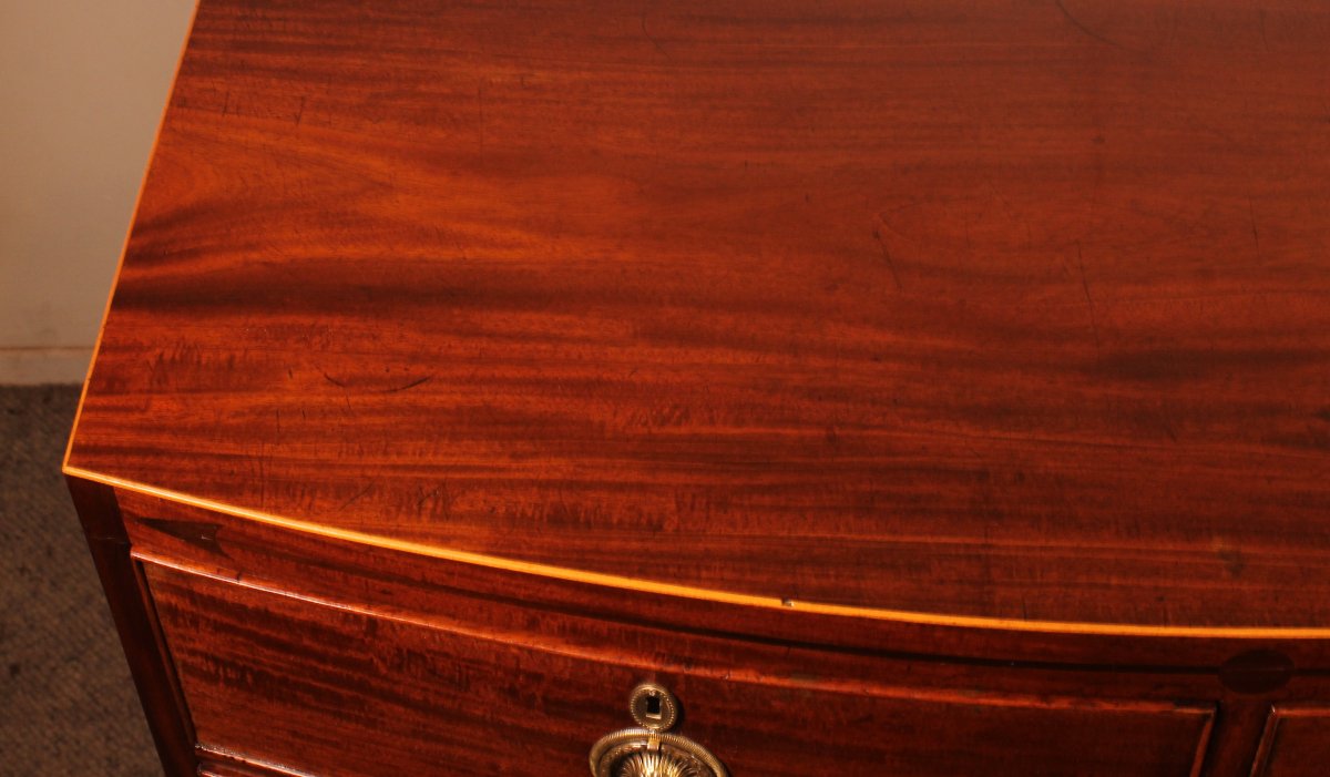 commode bombée d'époque regency circa 1800 avec incrustations-photo-3