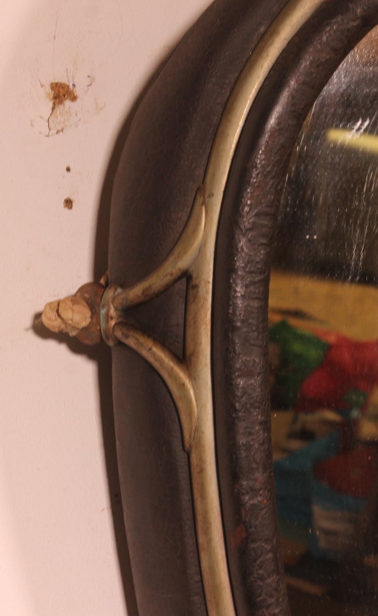 miroir formé à partir d'un harnais de cheval en cuir-photo-4