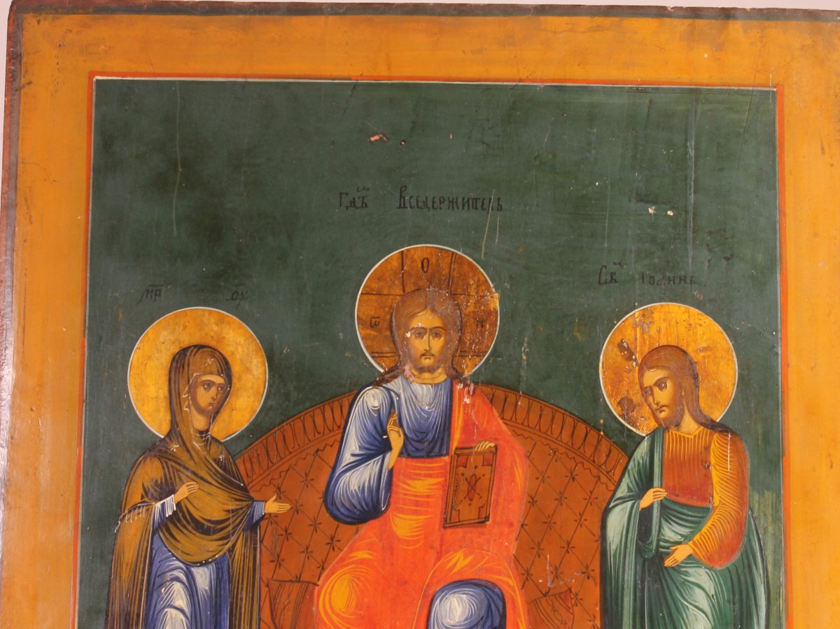 19th-century Russian Orthodox Icon – The Deesis-photo-3
