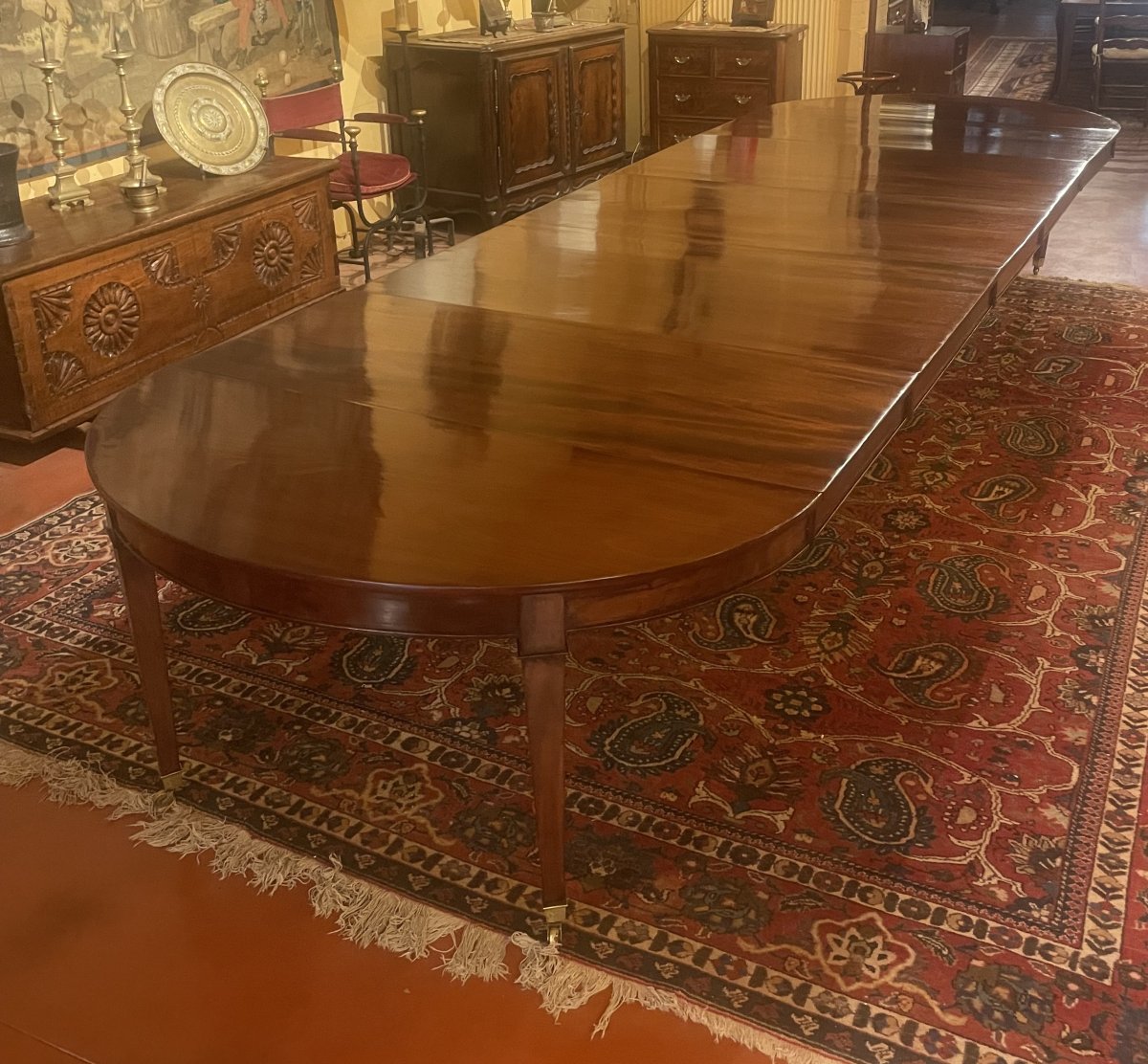 Louis XVI Period  Mahogany Dining Table With A Length Of 4m75-photo-3