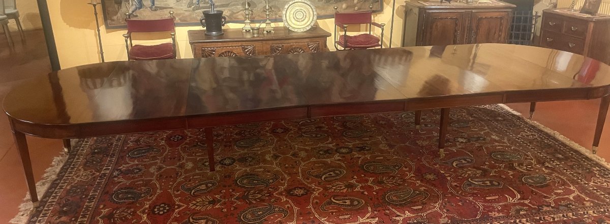 Louis XVI Period  Mahogany Dining Table With A Length Of 4m75-photo-1