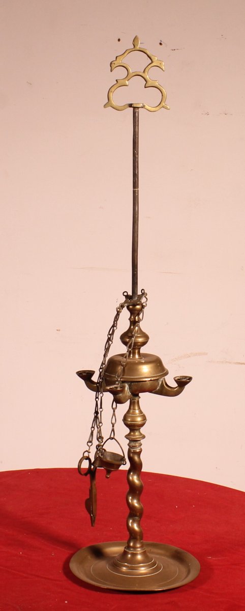 lampe à huile en bronze- 18° siècle - Espagne