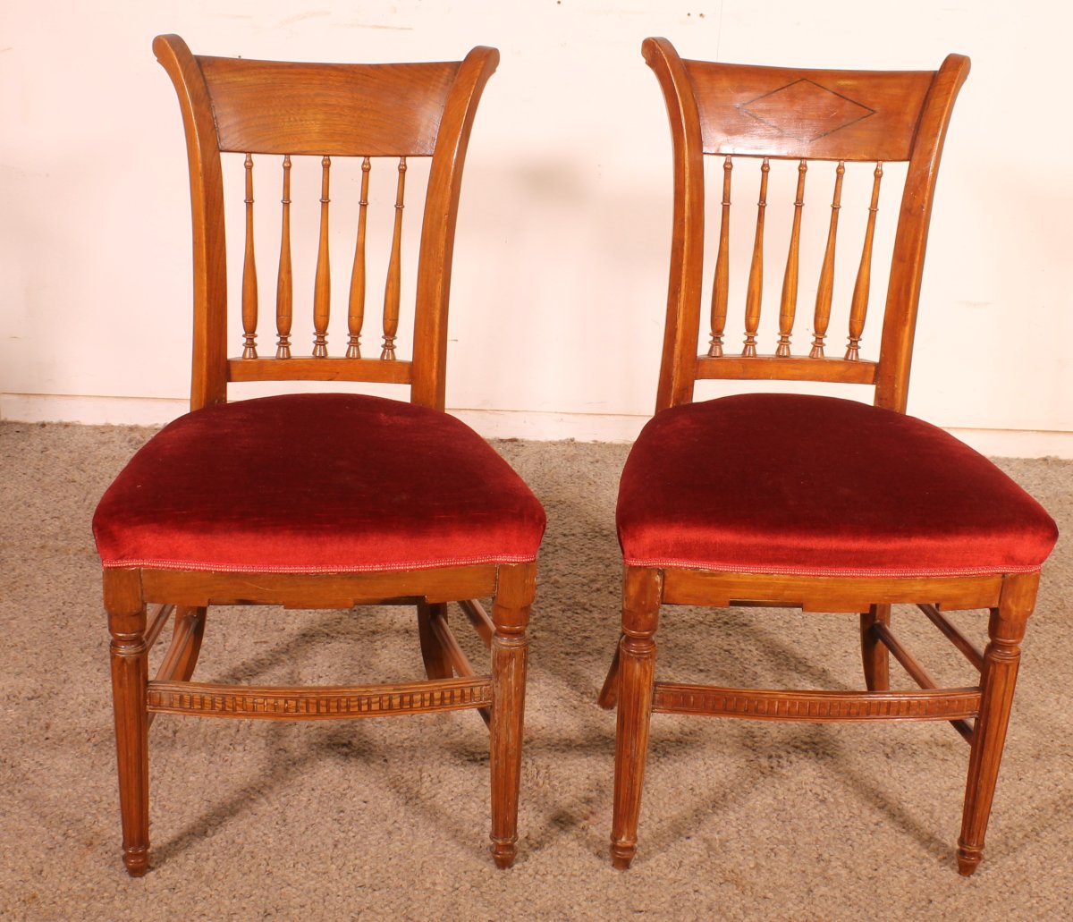 Set Of 4 Directoire Period Dining Chairs-photo-3